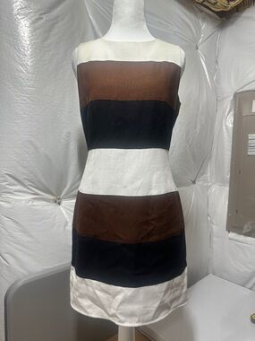 Jessica Howard Striped Dress in Brown, Black & White